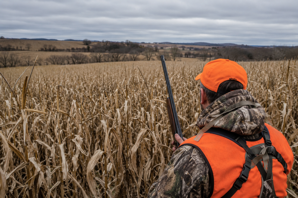 Hunting a standing corn field